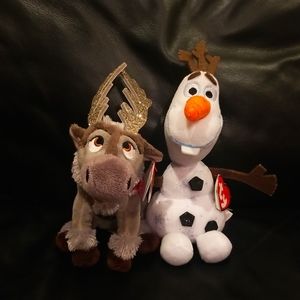 TY Beanie Babies Disney Frozen Oloff and Sven
